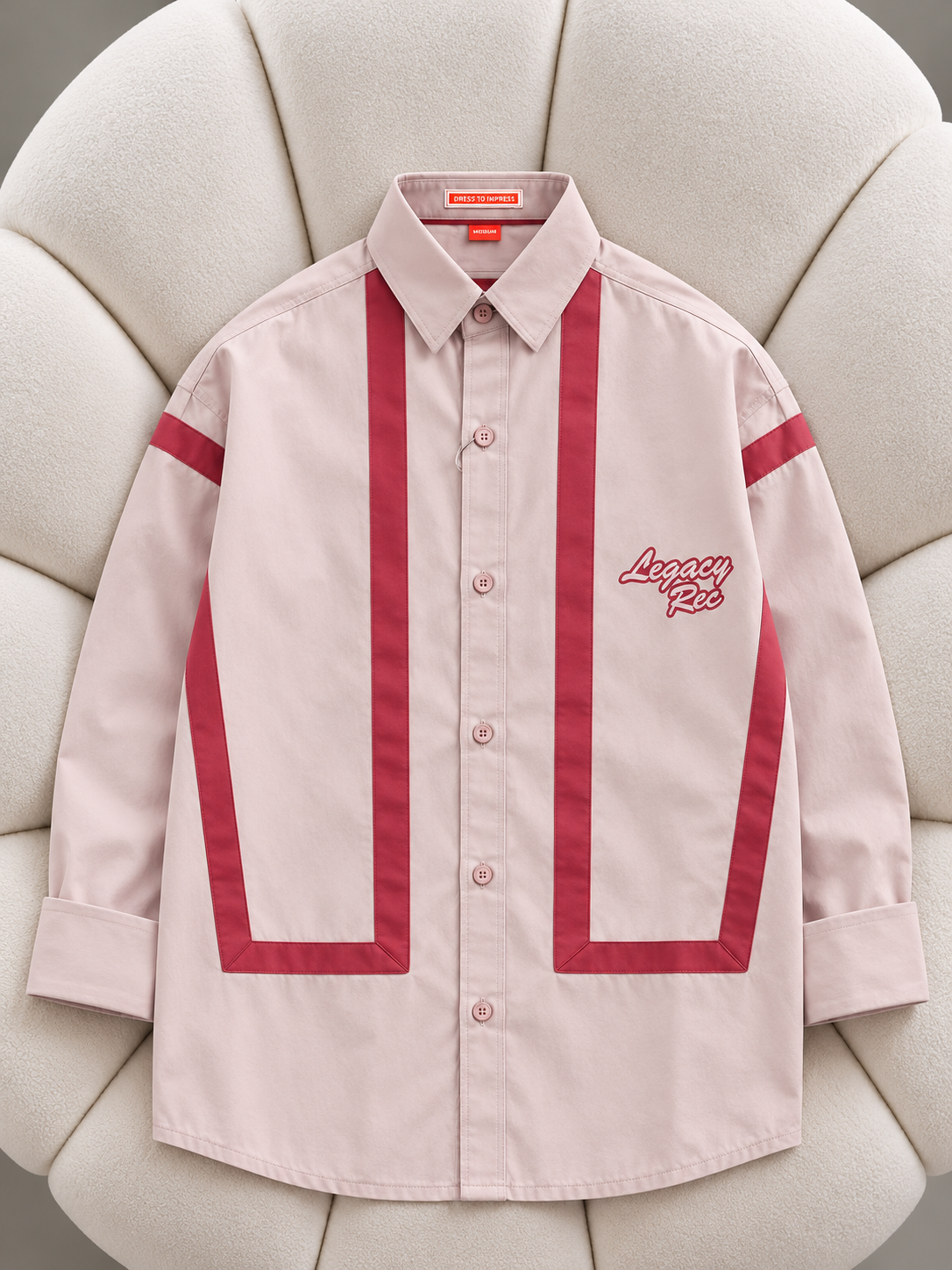 Premium Beige & Maroon Contrast Panel Full Sleeve Shirt