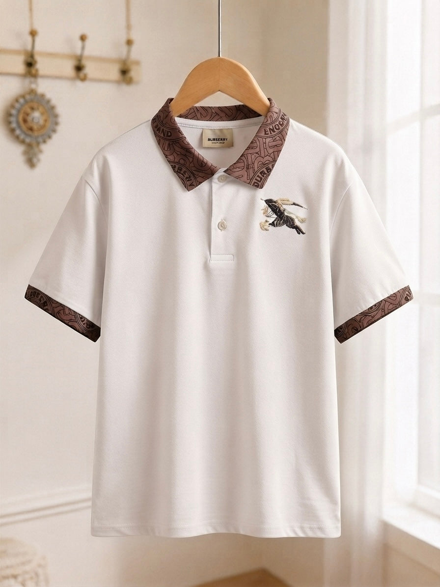 Premium Men's White Polo Collar Half Sleeve T-Shirt