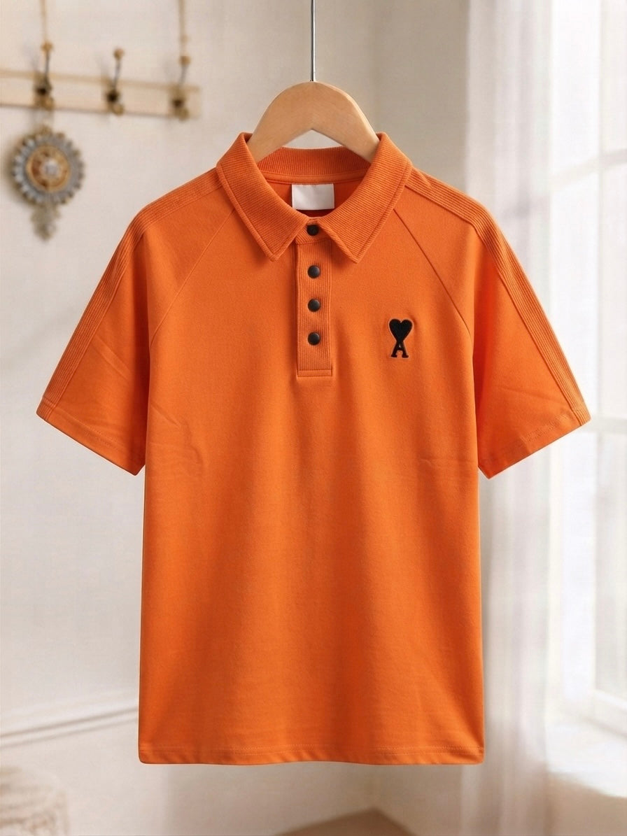 AMI Premium Orange Half Sleeve Polo T-Shirt