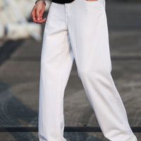 Imported Men's Straight Fit White Denim Jeans | Premium Comfort | Regular Fit