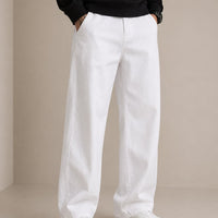 Imported Men's Straight Fit White Denim Jeans | Premium Comfort | Regular Fit