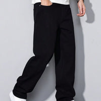 Imported Men's Straight Fit Black Denim Jeans | Premium Comfort