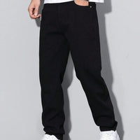 Imported Men's Straight Fit Black Denim Jeans | Premium Comfort