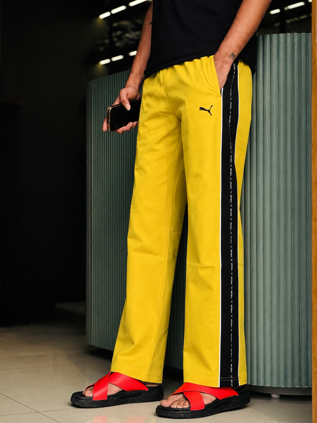 Straight Fit Track Lower - Yellow