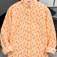 Peach Floral Print Shirt