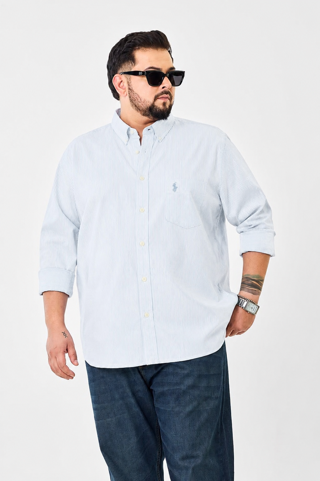 Light Blue Striped Shirt