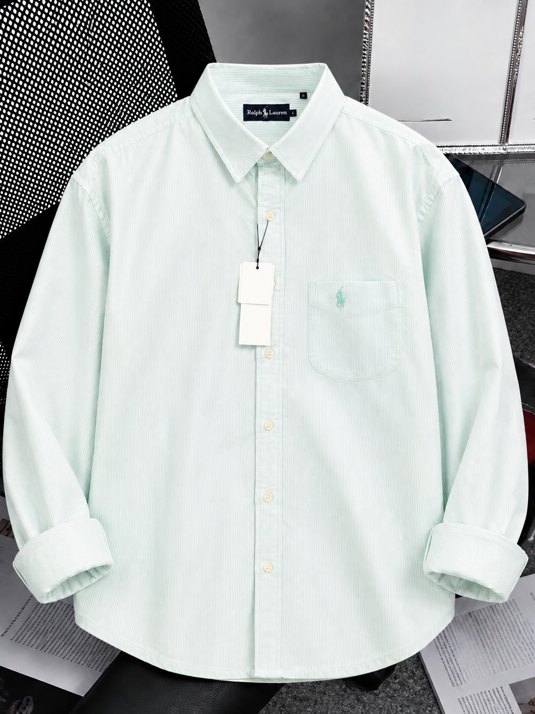 Mint Green Striped Shirt