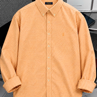 Orange Gingham Check Shirt