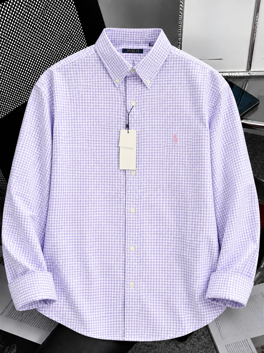 Lavender Gingham Shirt